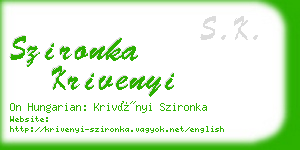 szironka krivenyi business card